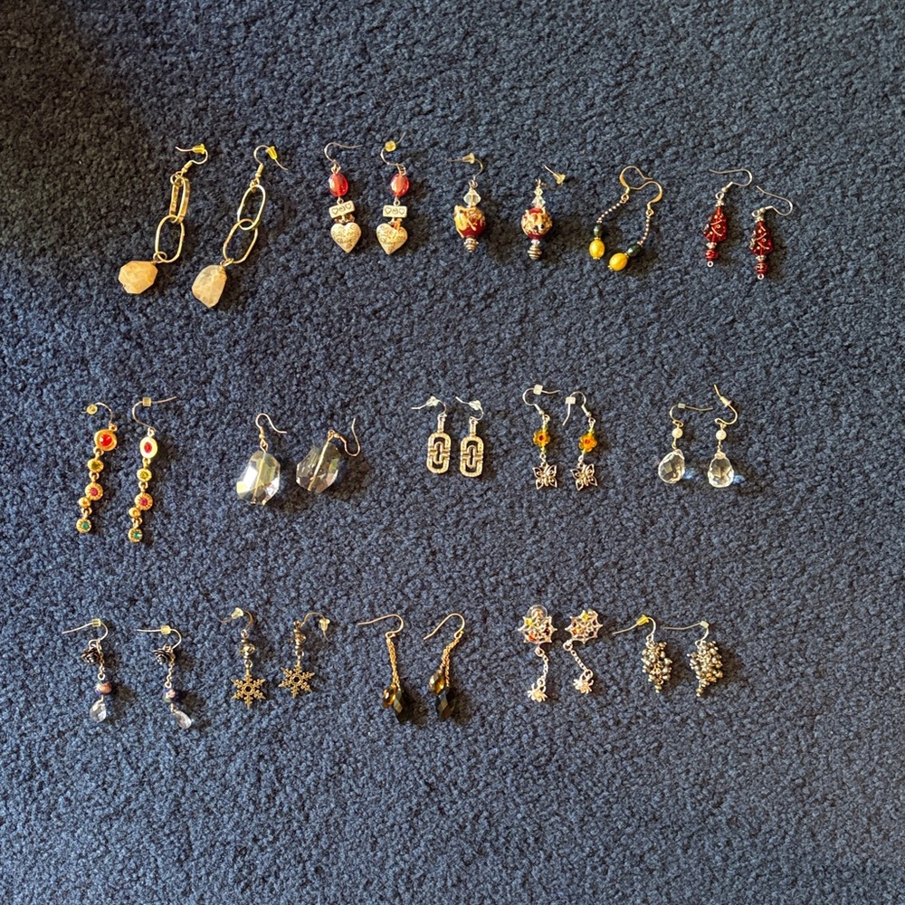 Elegant Gold and Silver Earring Set